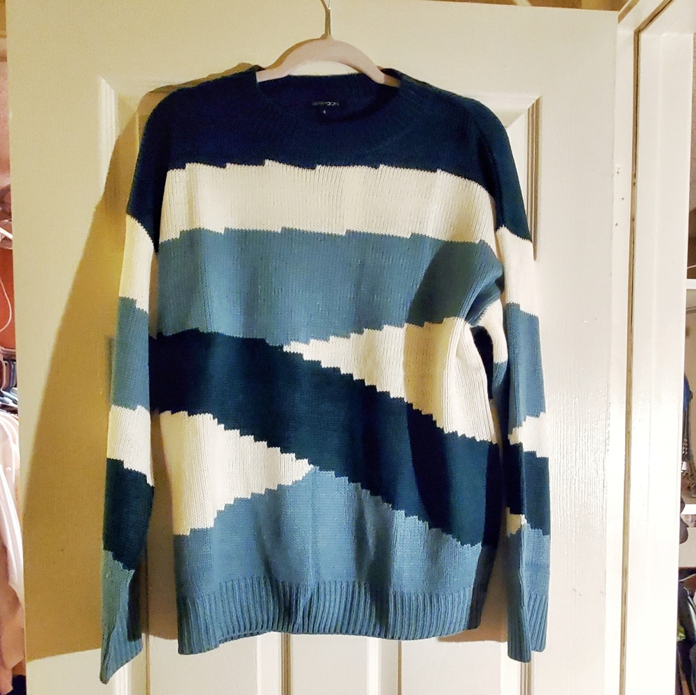 Tea N Rose: Teal Zig Zag Sweater